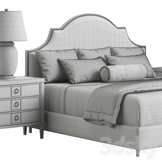 Horchow Cheresse King Bed 3DSMax File - thumbnail 3