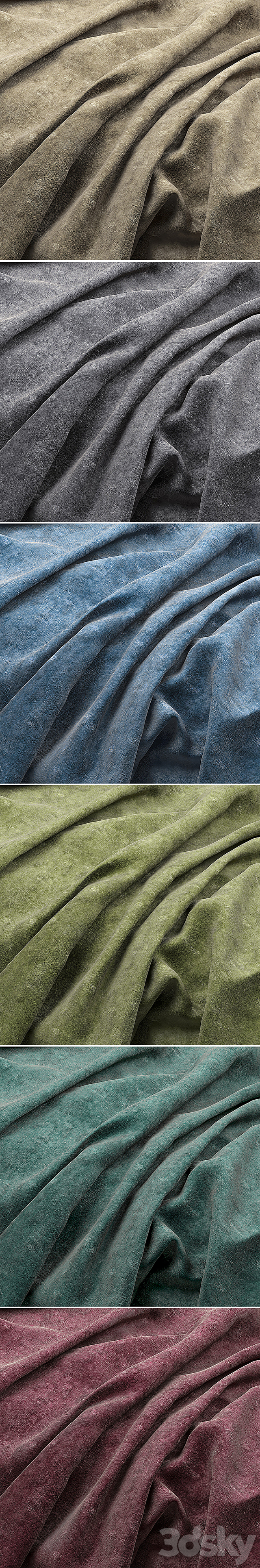 A collection of suede fabrics. 3DSMax File - thumbnail 3