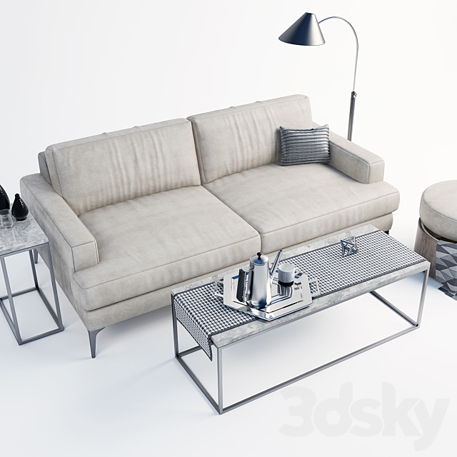Andes west elm sofa set 3d
