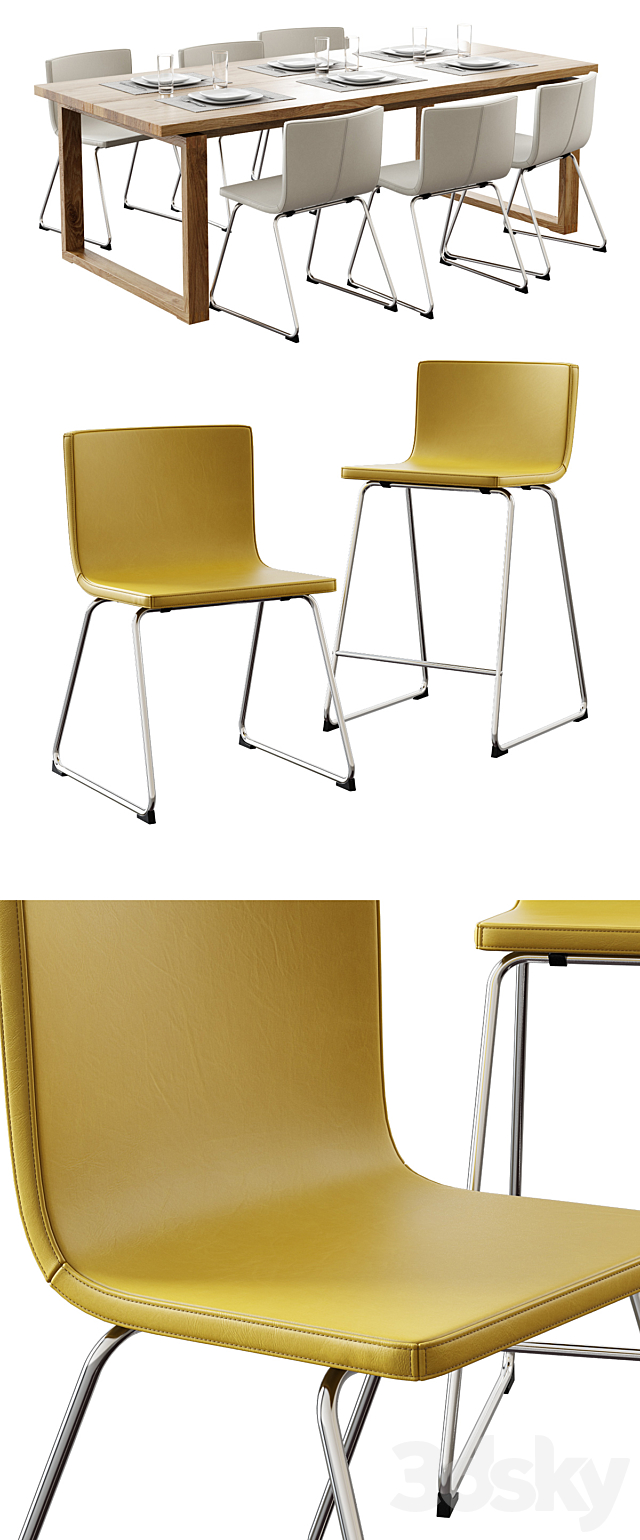 Ikea _ Morbylanga Table + Bernhard Chair 3DSMax File - thumbnail 2