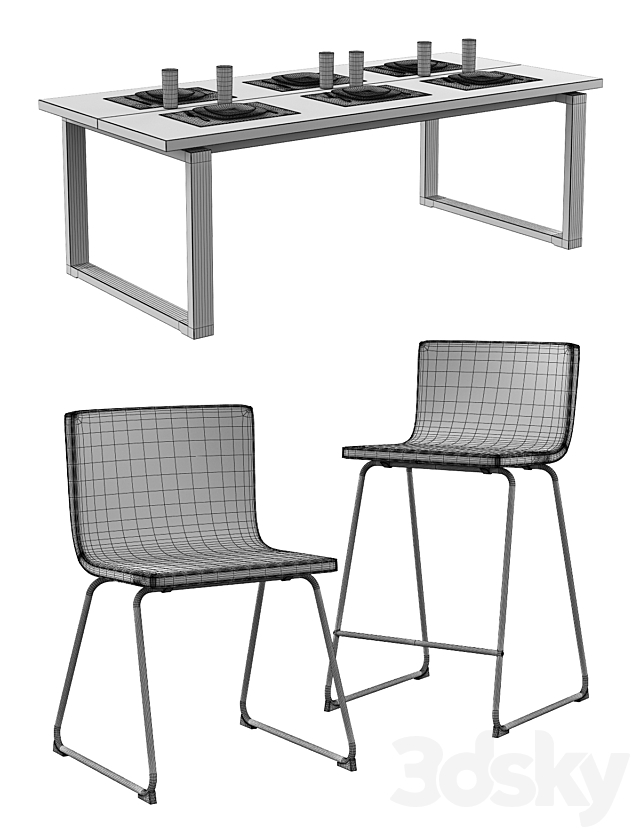 Ikea _ Morbylanga Table + Bernhard Chair 3DSMax File - thumbnail 3