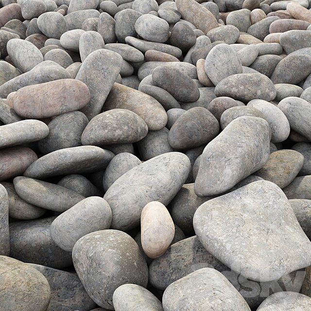 Road from sea pebbles 3d