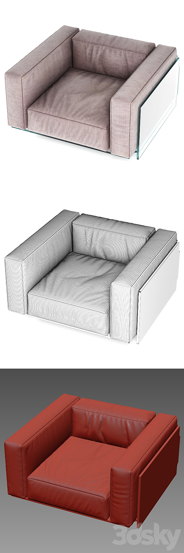 Glas Italia Crystal lounge 3d