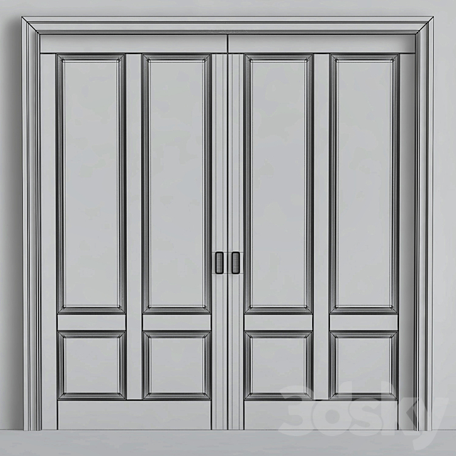 Classic wooden door 3d