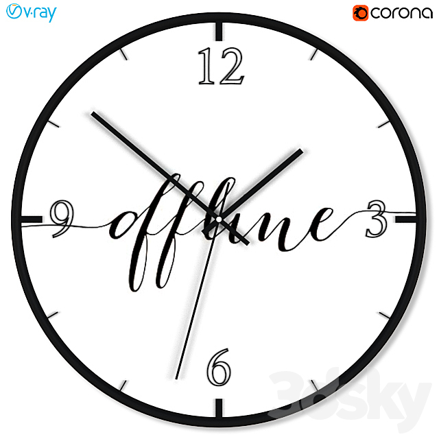 A set of wall clocks with motivational inscriptions. 3DSMax File - thumbnail 2