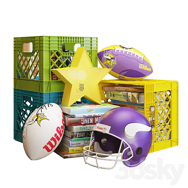 crate & barrel decorative set for children 001 3DSMax File - thumbnail 1