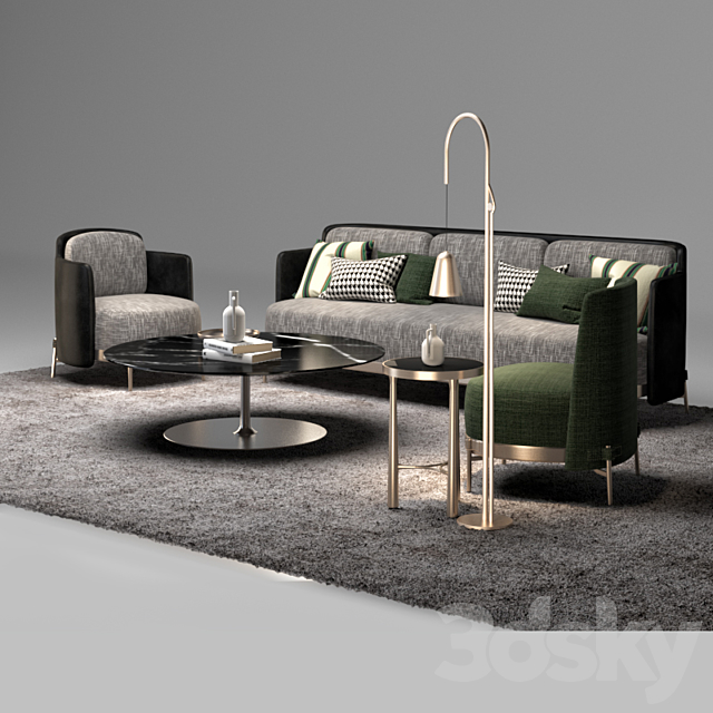 Minotti tape armchair 3d