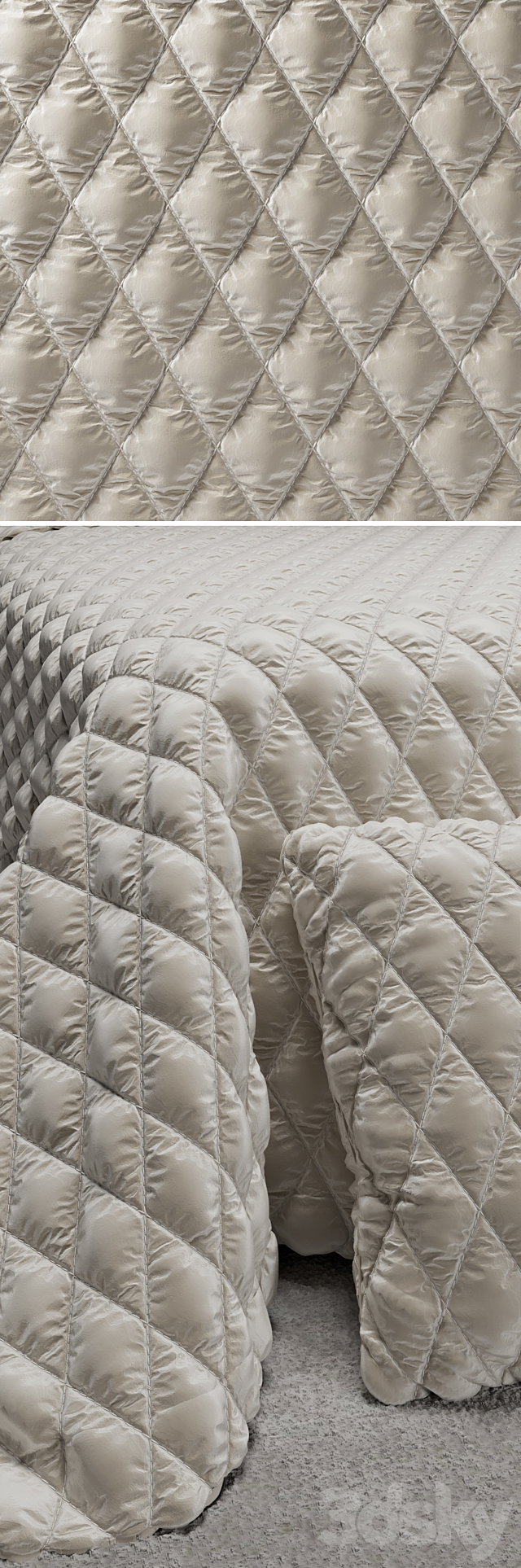 Material Quilted bedspread 3d