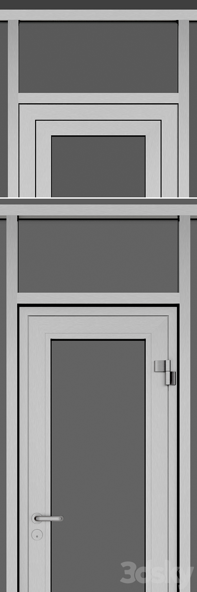 Glazing of the entrance area. set 3 3d
