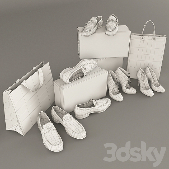 Set of shoes 3DSMax File - thumbnail 3