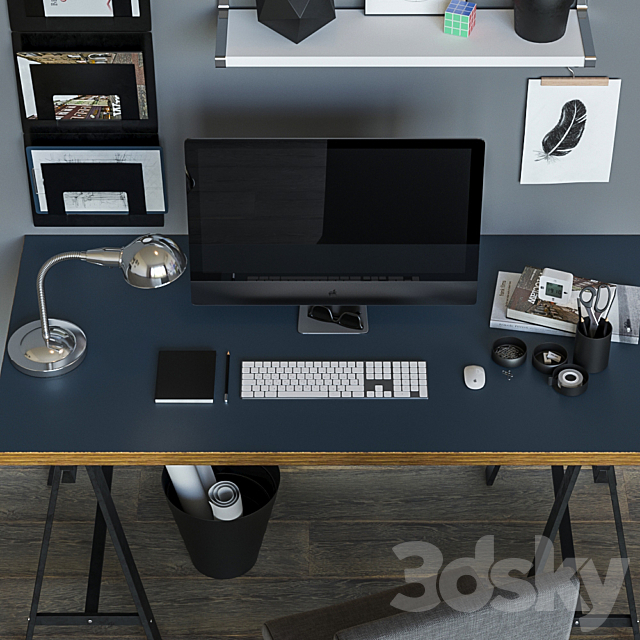Workplace table ikea LINNMON _ ODVALD 3DSMax File - thumbnail 2