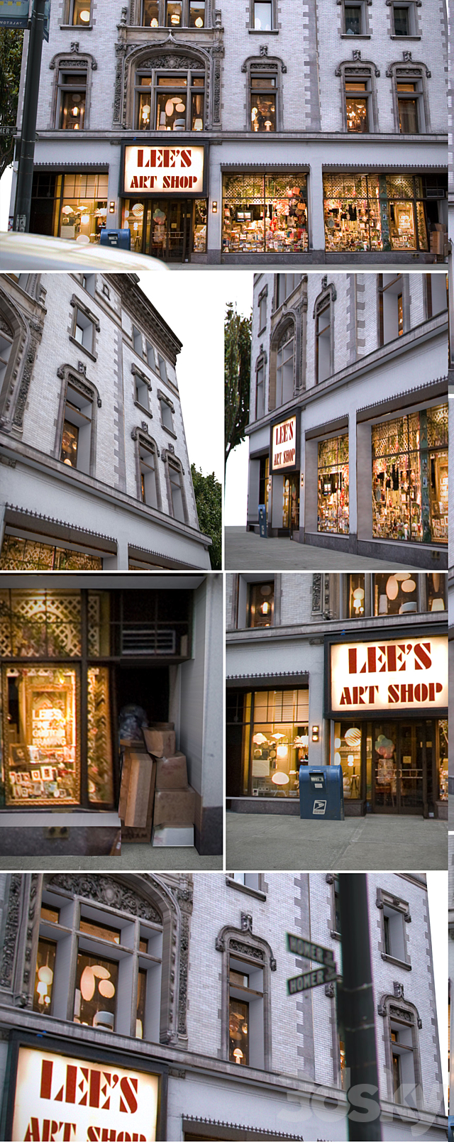 Facade for the background Vol: 6 Shop and street 3d
