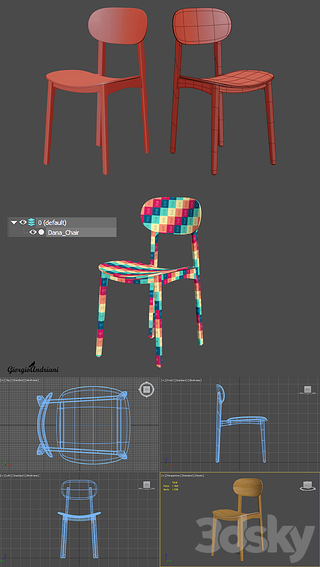Dana Chair 3DS Max Model - thumbnail 3