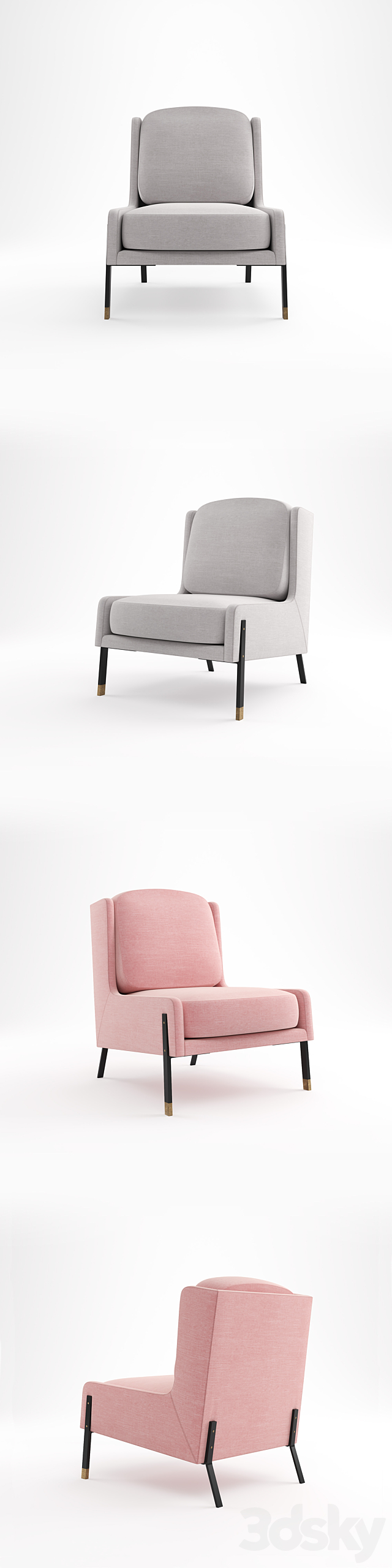 Stellar Works - Blink Sofa One Seater 3d