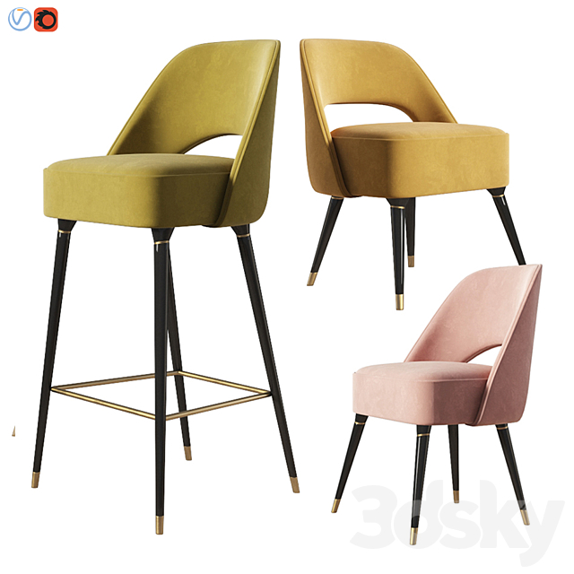 Essentialhome Collins Chair and Bar stool Set 3DSMax File - thumbnail 1
