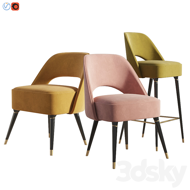 Essentialhome Collins Chair and Bar stool Set 3DSMax File - thumbnail 2
