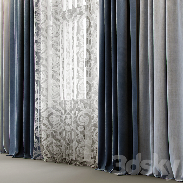 Curtains For interiors- 4 3d