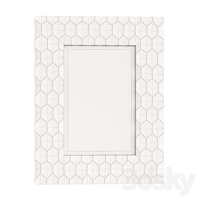 Brass Hexagon Mirror 3d