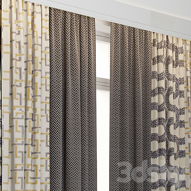 Curtain with window – 8 BLACKOUT CURTAINS 3DSMax File - thumbnail 3