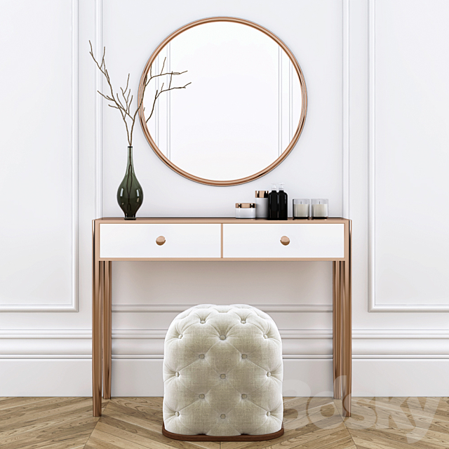 Dressing table with pouf 3DSMax File - thumbnail 1