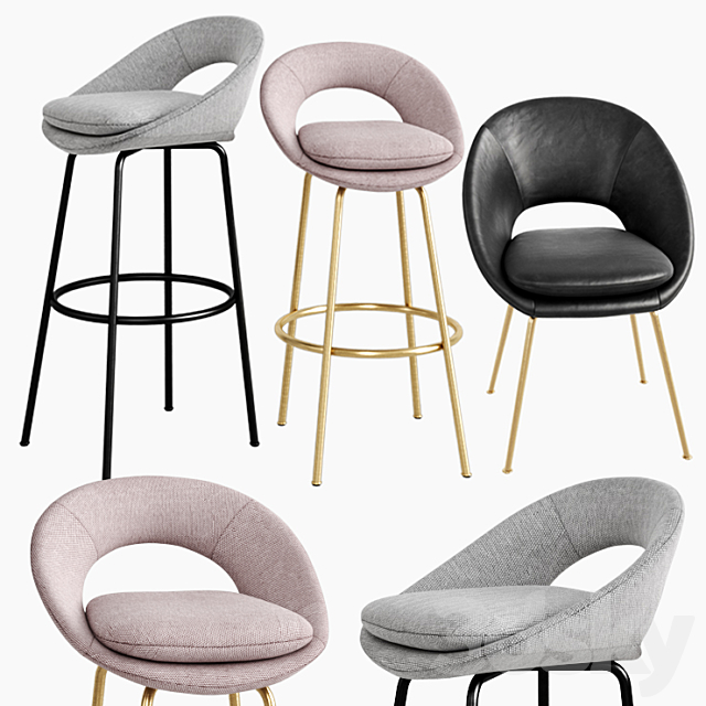 WEST ELM Orb Dining Chair & Bar & Counter Stools 3DSMax File - thumbnail 1