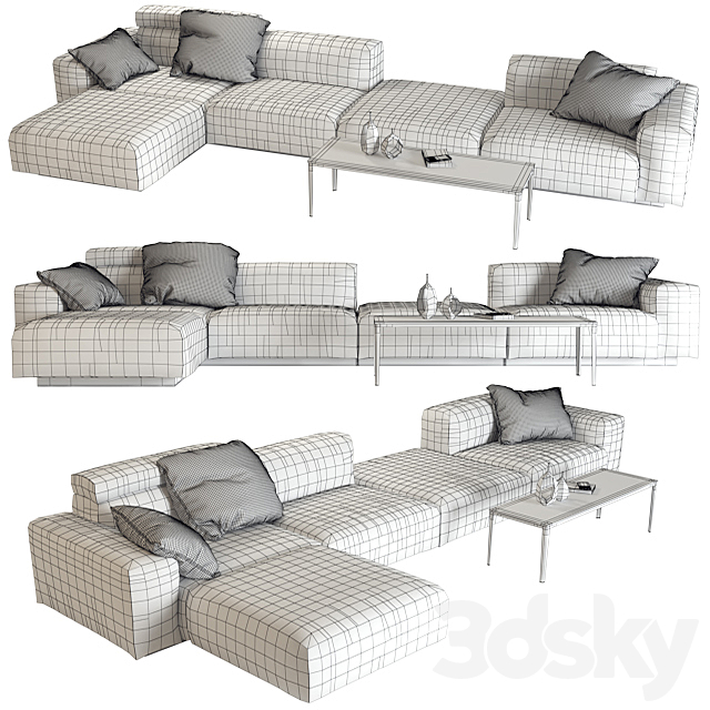 Vitra Soft Modular Sofa (vray GGX) 3d
