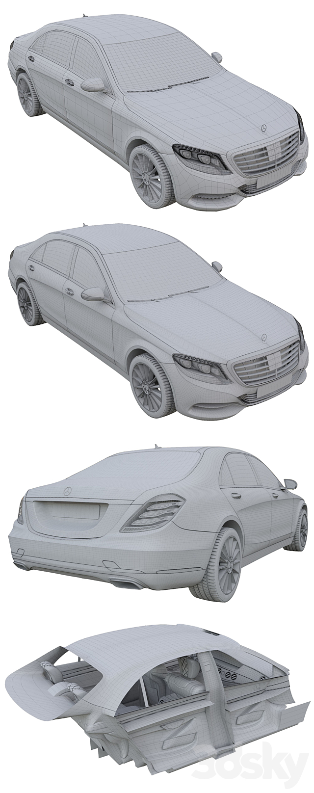 Mercedes W222 3DSMax File - thumbnail 3