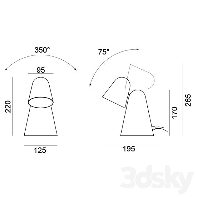 Peppone Table lamp by Formagenda 3d