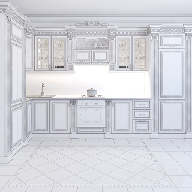 kitchen nike avorio 3d