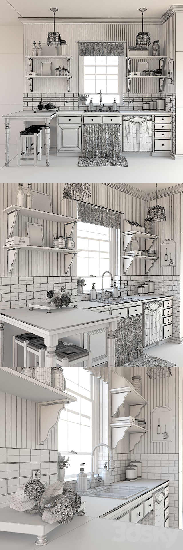 Kitchen in the style of “Provence” 3DSMax File - thumbnail 3