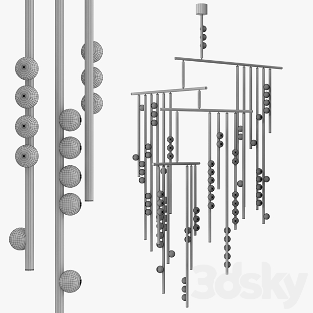 Drop system chandelier 3DSMax File - thumbnail 3