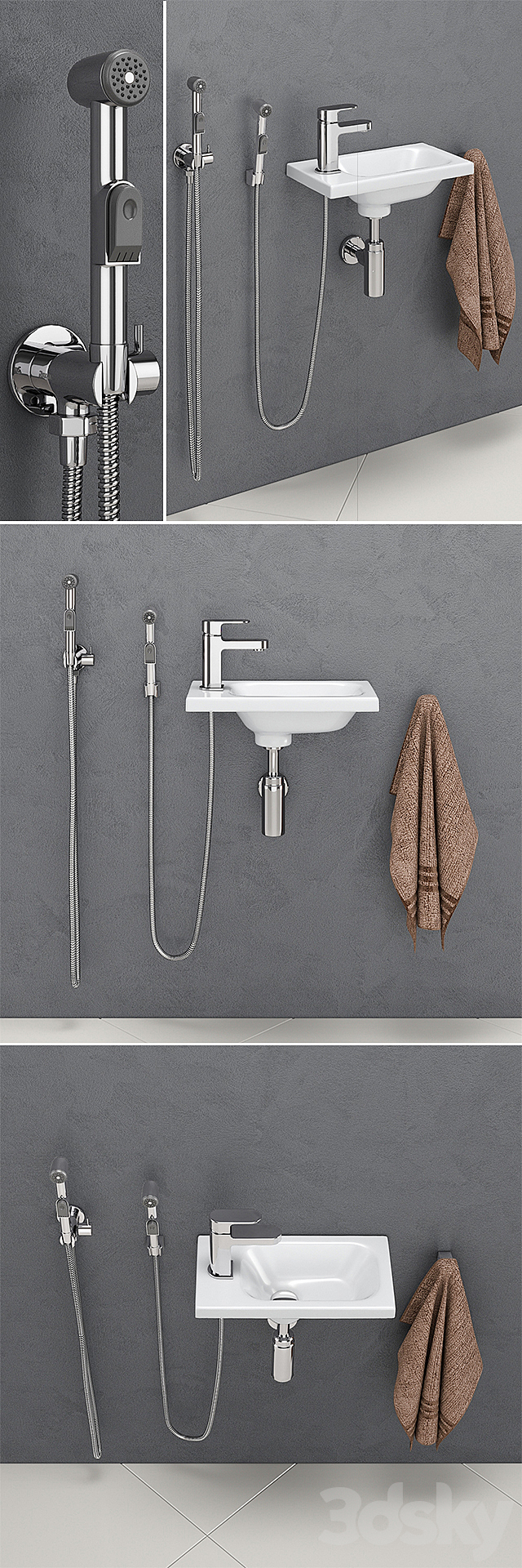 Hygienic shower with washbasin Ravak 3DSMax File - thumbnail 2