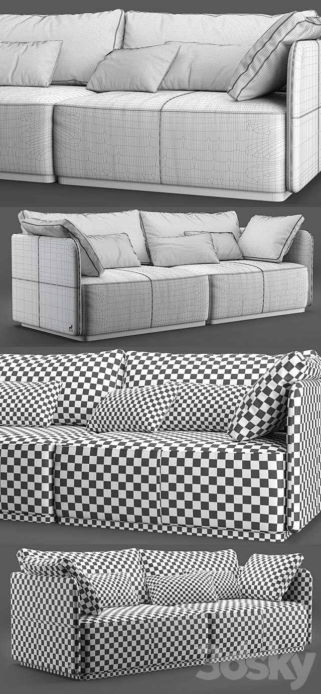 sofa SMANIA Beverly 240 3DSMax File - thumbnail 3