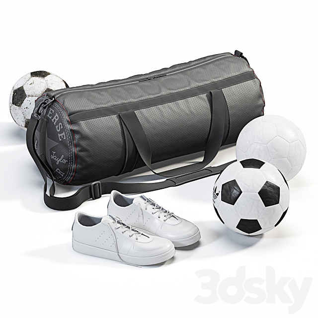 Sports bag with sneakers and balls 3DSMax File - thumbnail 1