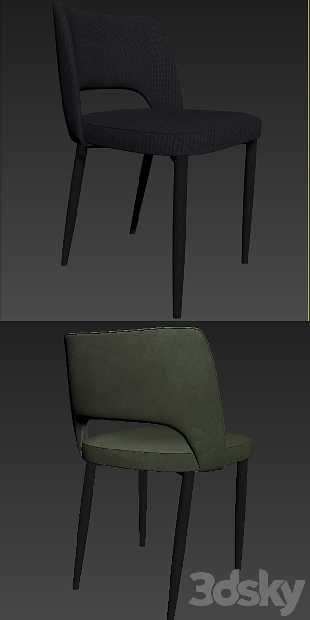 Dining chair 1 3DSMax File - thumbnail 2