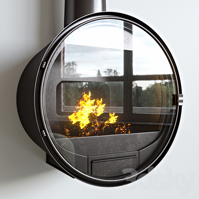Steel fireplace Rocal 3d