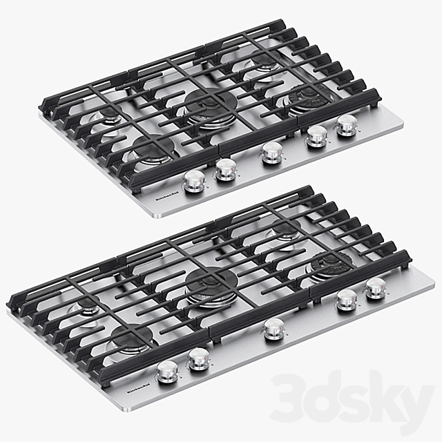 KitchenAid – 5-Burner Gas Cooktops with Griddle 3DSMax File - thumbnail 1