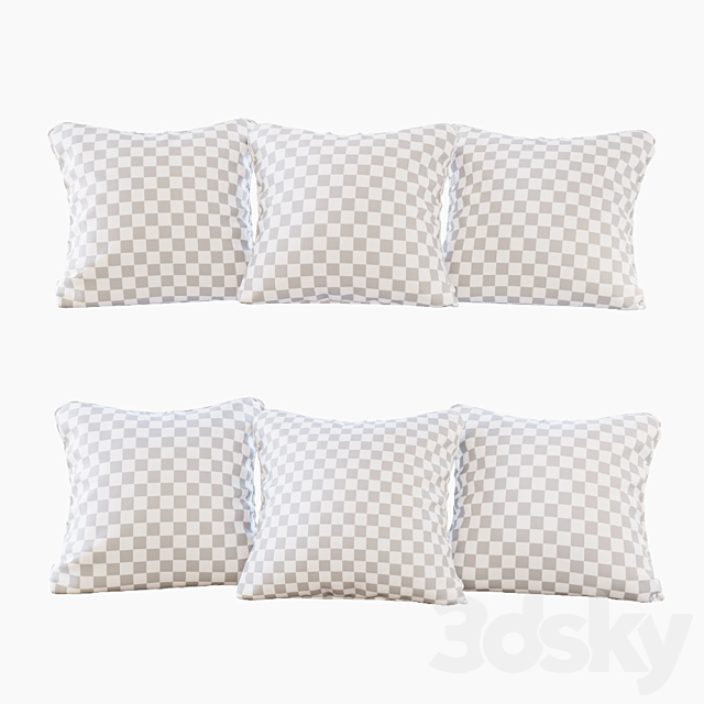 A set of pillows: beige velvet. chevron and goose paw (Pillows beige velvet chevron and houndstooth) 3DSMax File - thumbnail 2