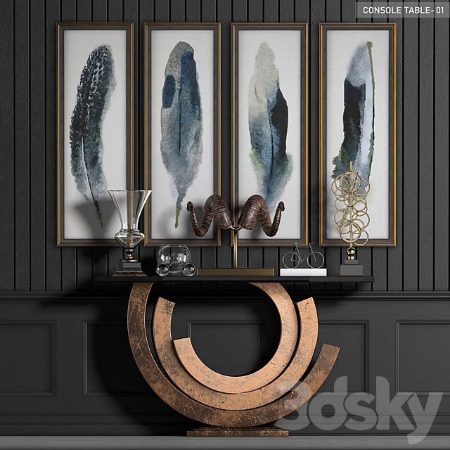 Contemporary Vintage Console Table 3DSMax File - thumbnail 1