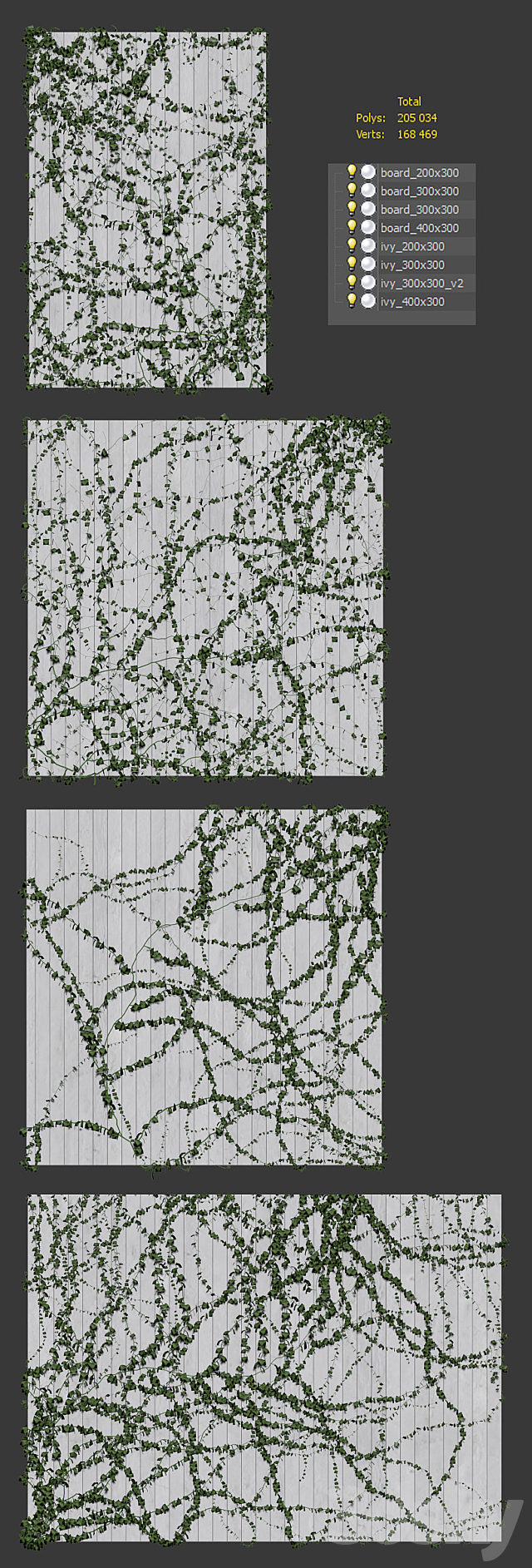 Ivy for the ceiling. 4 models 3DSMax File - thumbnail 3