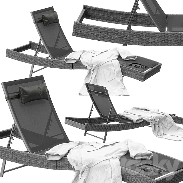 Polyrattan Sonnenliege Delphine grau Free Download