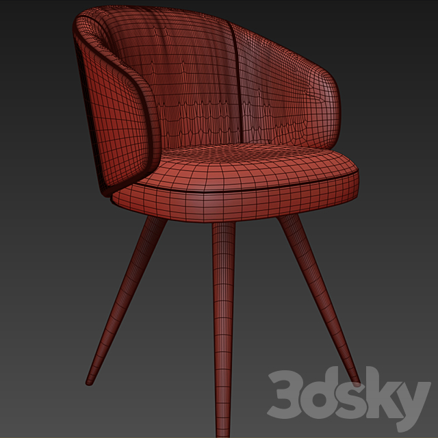 Lema Dining Chair With Solid Base 3DSMax File - thumbnail 3