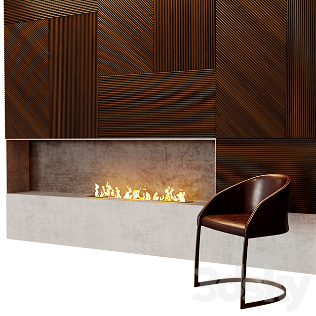Fireplace design Emmemobili 3d