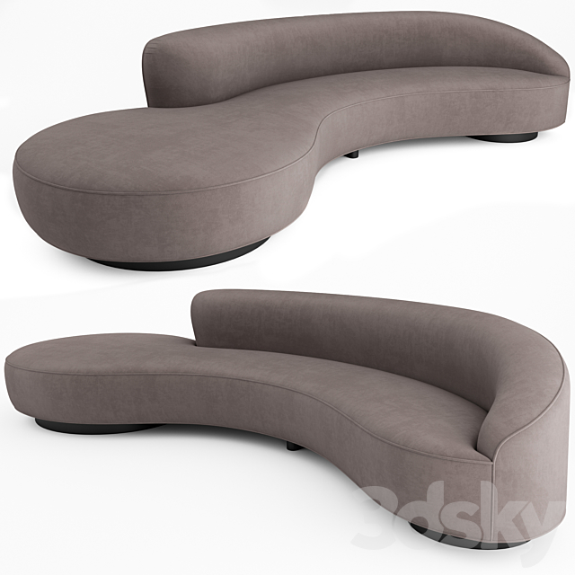 Serpentine Sofa with Arm – Vladimir Kagan 3DSMax File - thumbnail 1