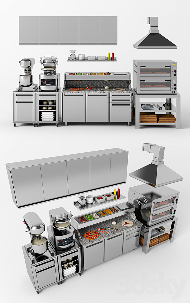 Equipment for pizzeria 3d