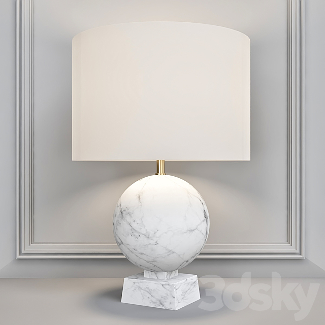 Baker Blanc Sculpte Table Lamp – Round 3DSMax File - thumbnail 1