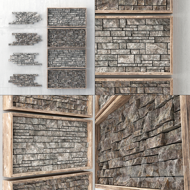Built-in decorative panel made of bricks 3DSMax File - thumbnail 1