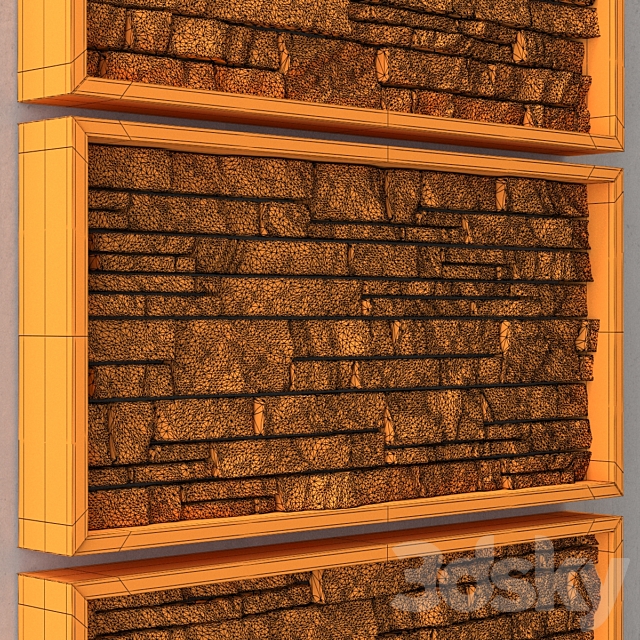 Built-in decorative panel made of bricks 3DSMax File - thumbnail 3