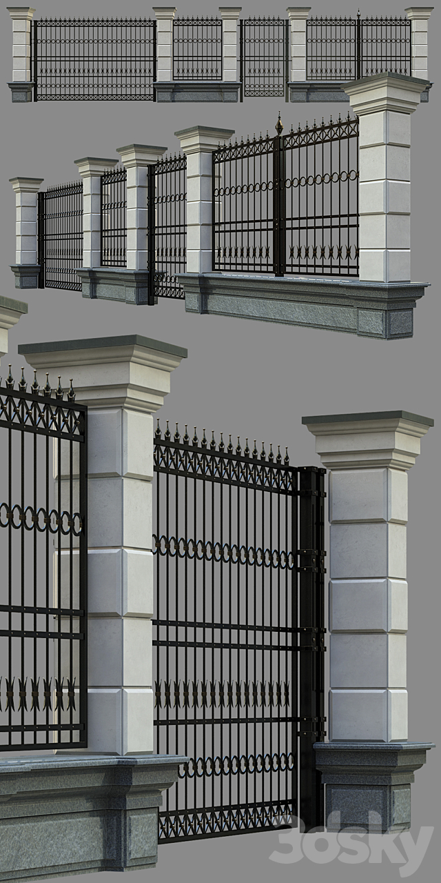 Forged fence 3DSMax File - thumbnail 2