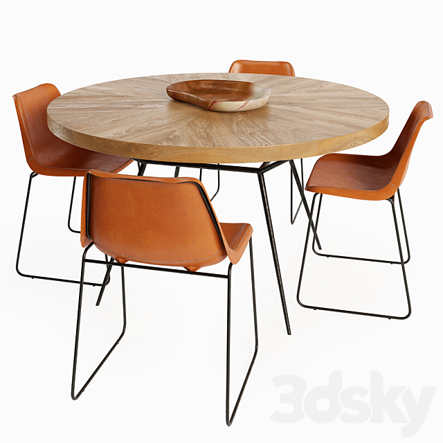 Frank Table_Drexel Chair_set2 3DSMax File - thumbnail 1